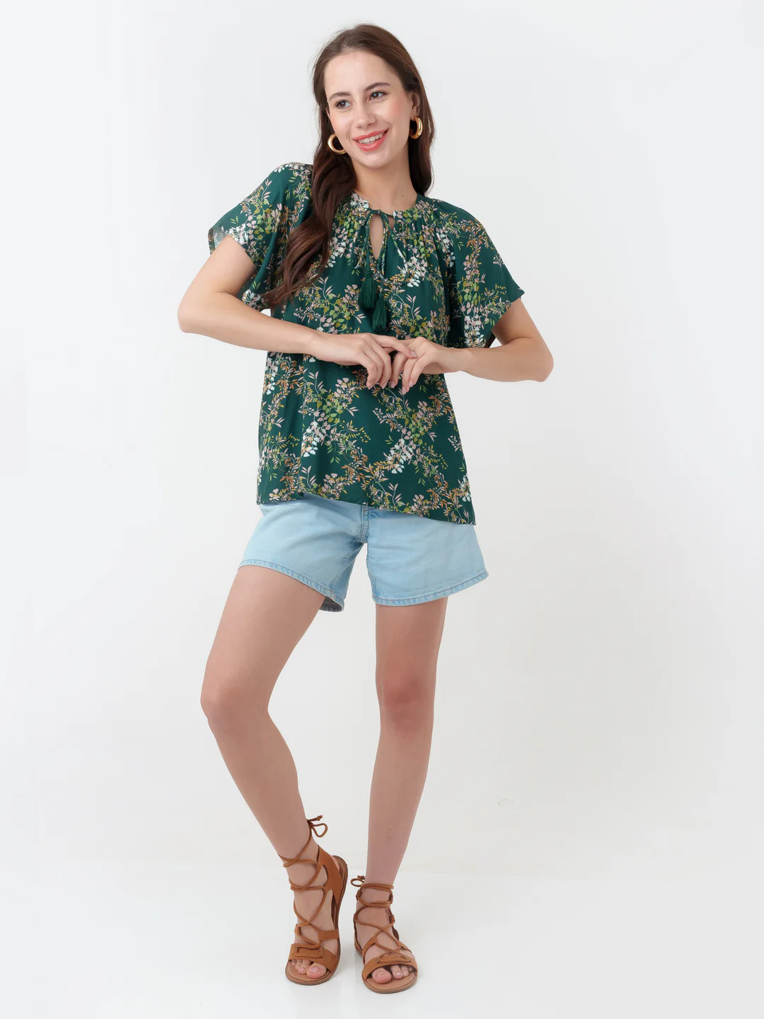 Dark Cedar Printed Regular Top - Image 5