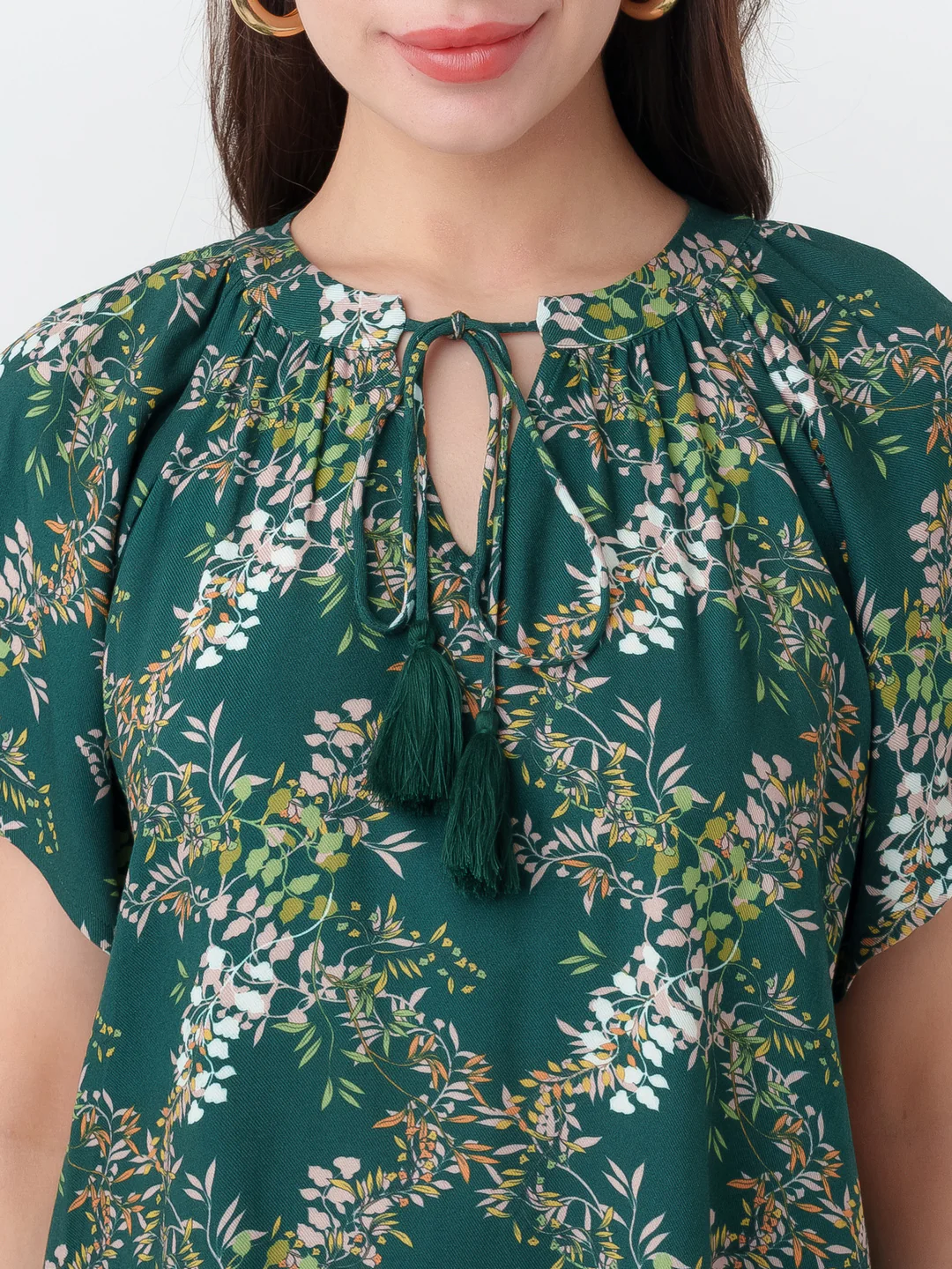 Dark Cedar Printed Regular Top - Image 6
