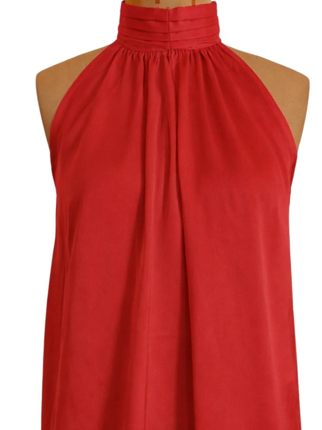 Red Solid Sleeveless Mini Dress - Image 5