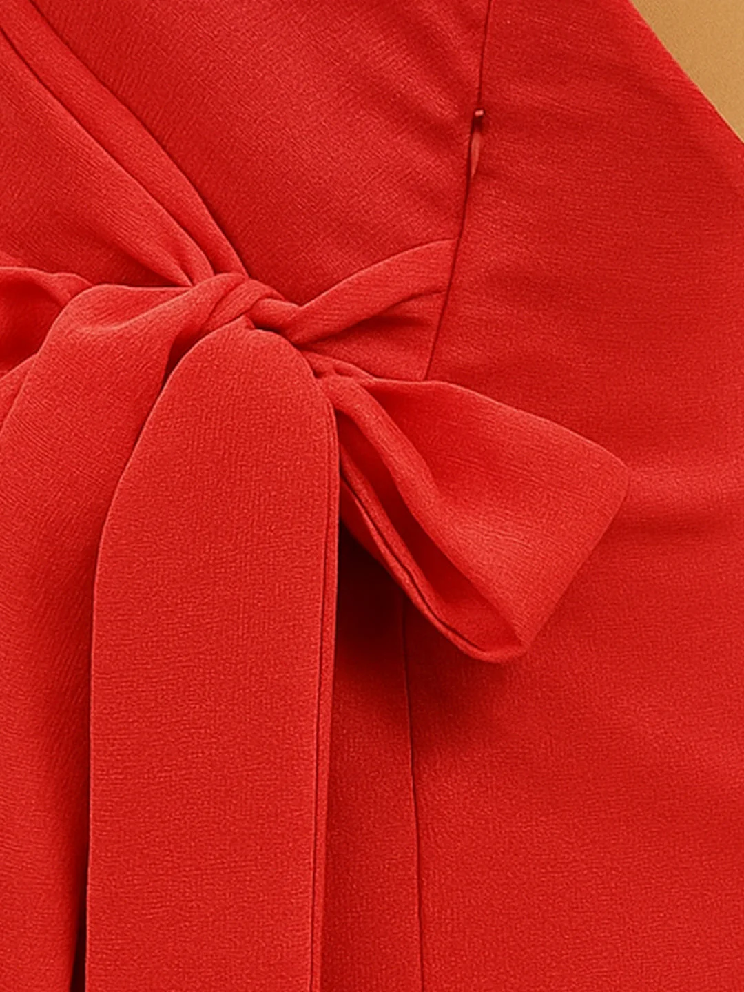 Red Solid Sleeveless Mini Dress - Image 5