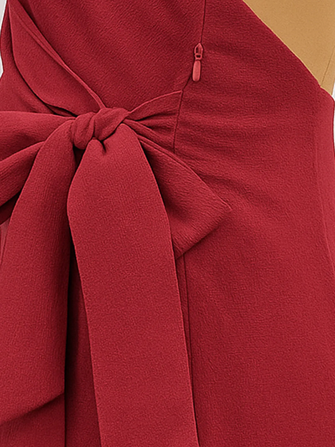 Maroon Solid Sleeveless Mini Dress - Image 5