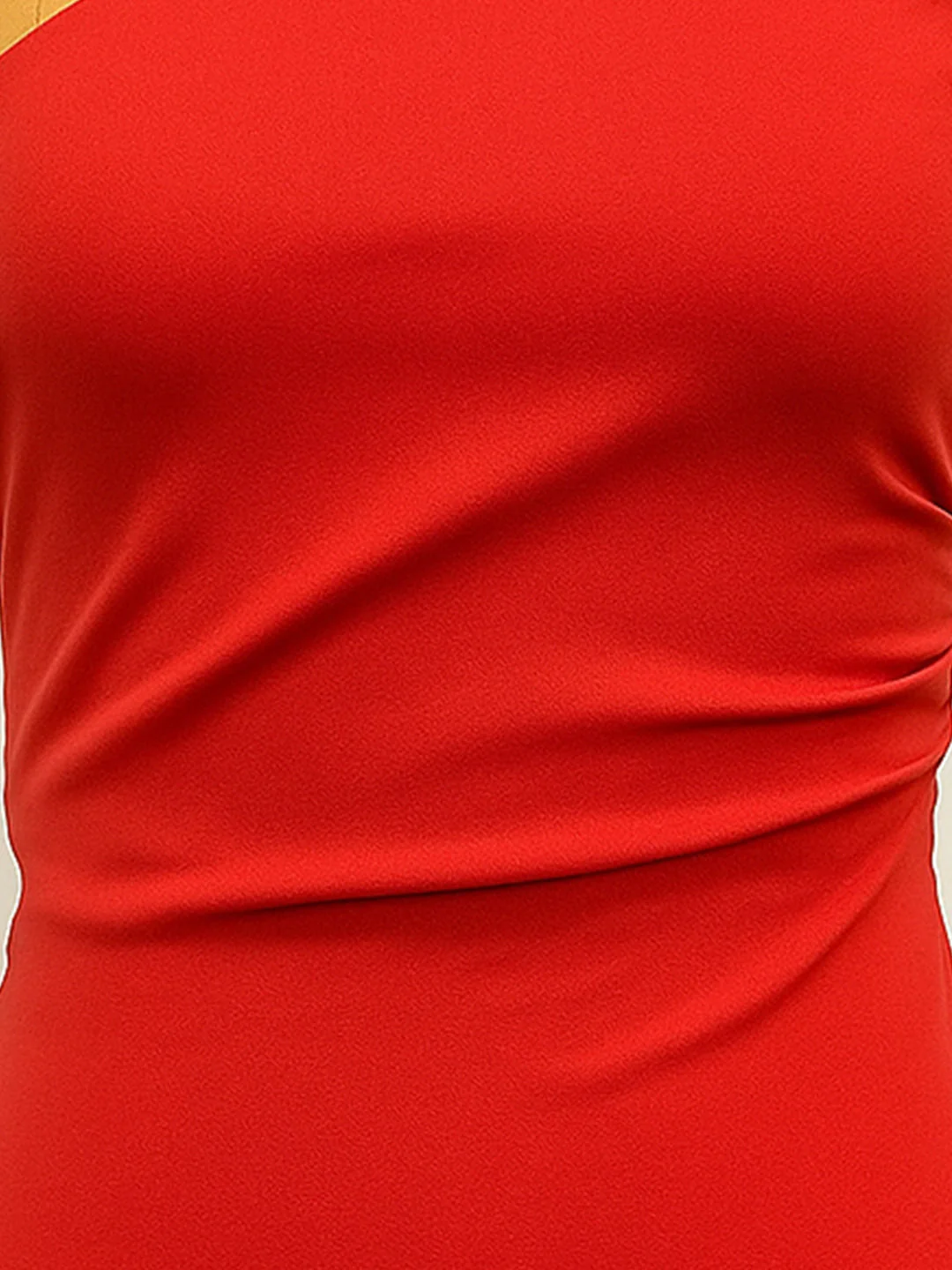 Red Solid Sleeveless Mini Dress - Image 5