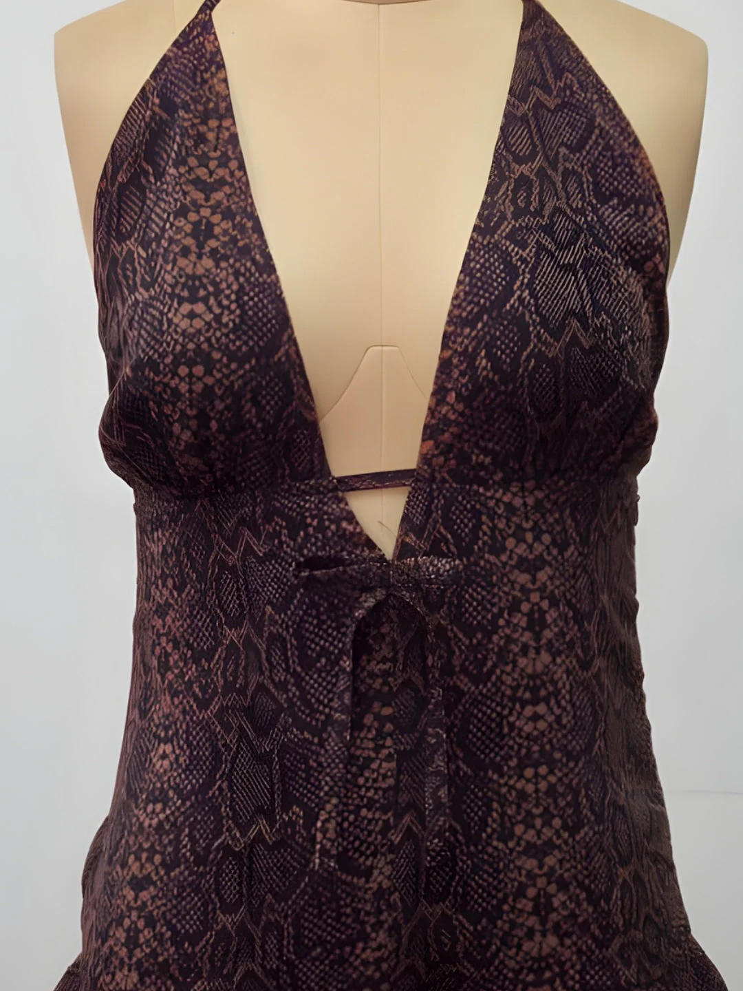 Orange Animal Print Shoulder Straps Mini Dress - Image 5