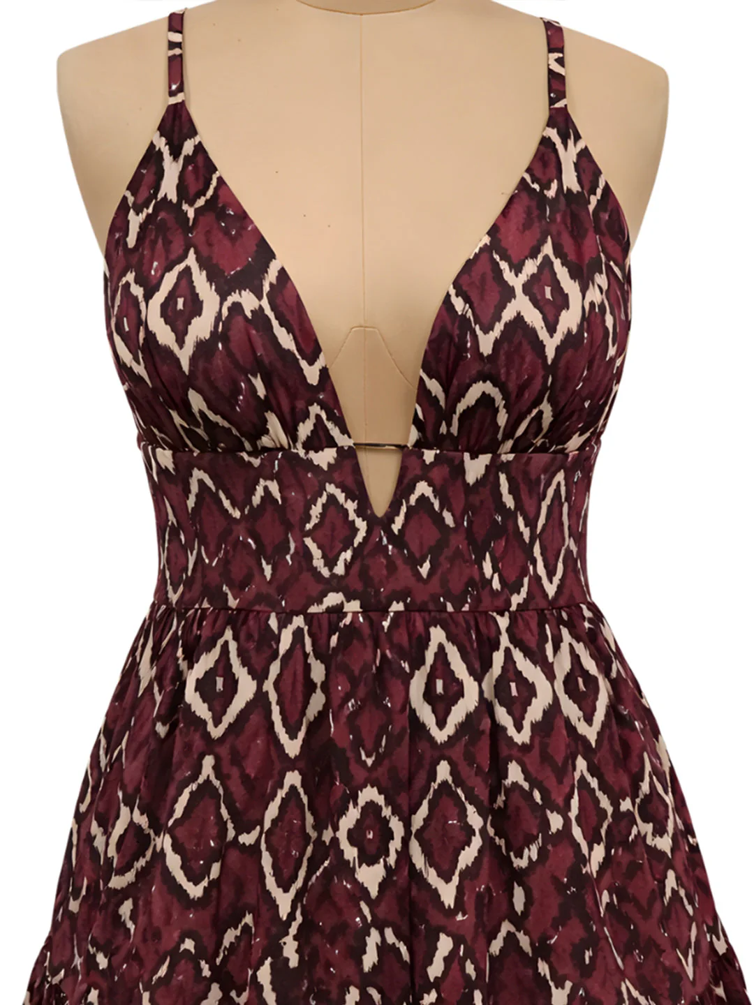 Brown Ethnic Motifs Shoulder Straps Mini Dress - Image 5