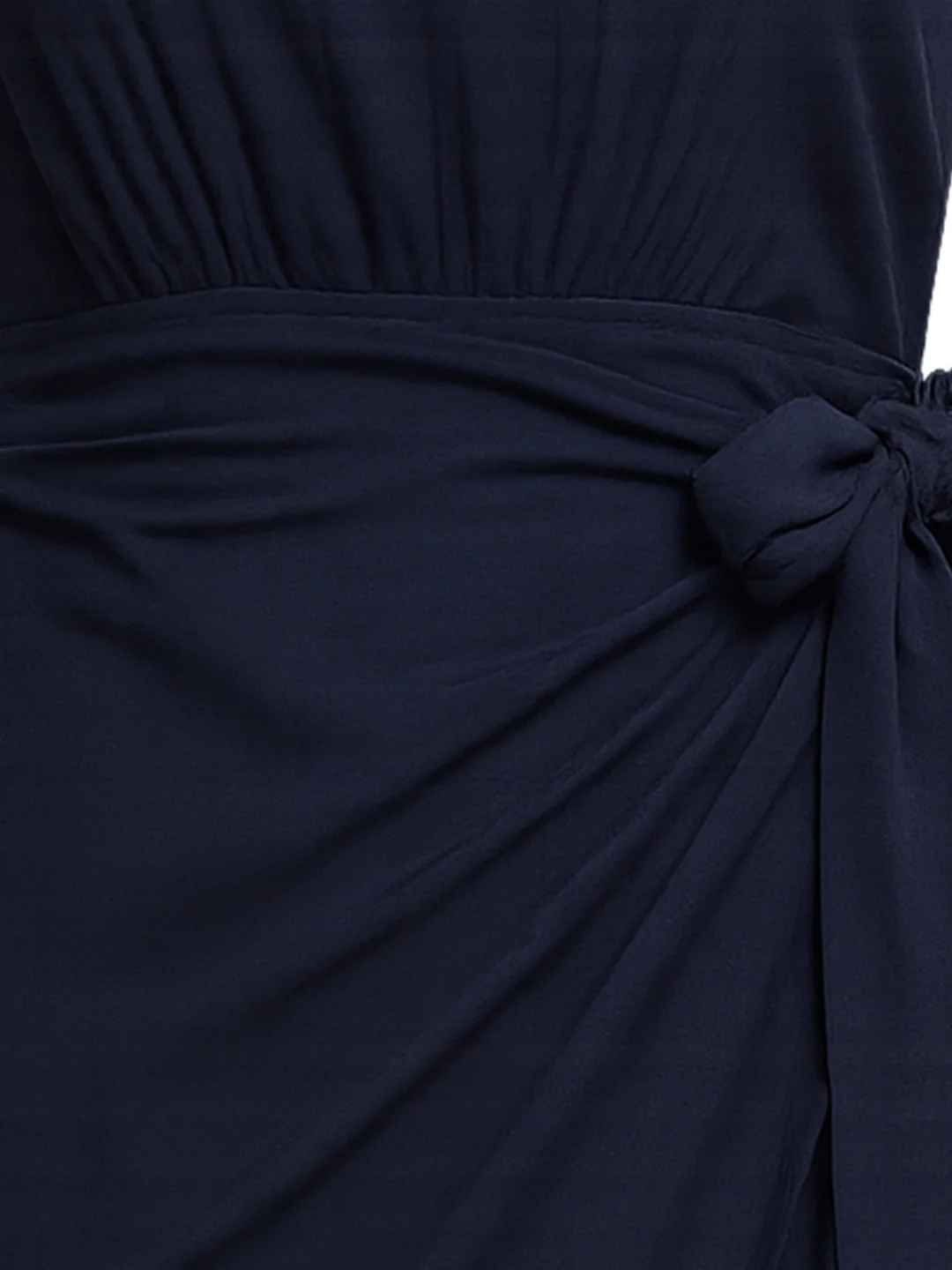 Navy Solid One-Shoulder Mini Dress - Image 5