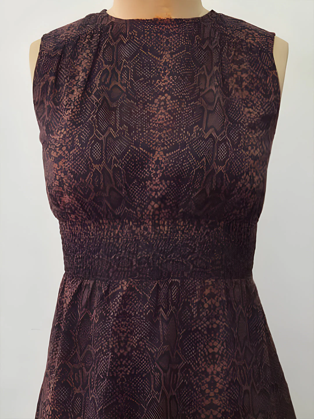 Orange Animal Print Sleeveless Mini Dress - Image 5