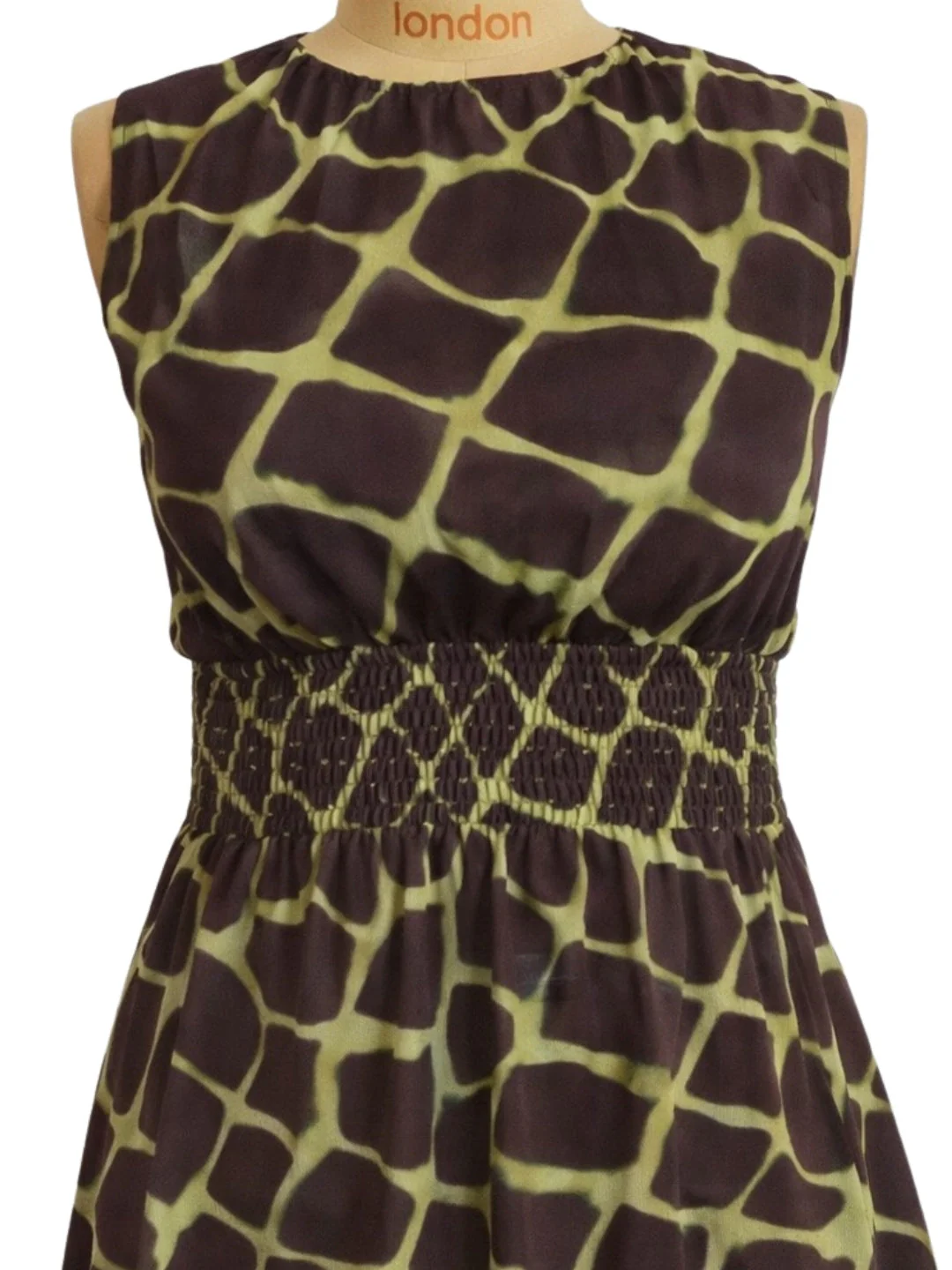 Green Geometric Sleeveless Mini Dress - Image 5