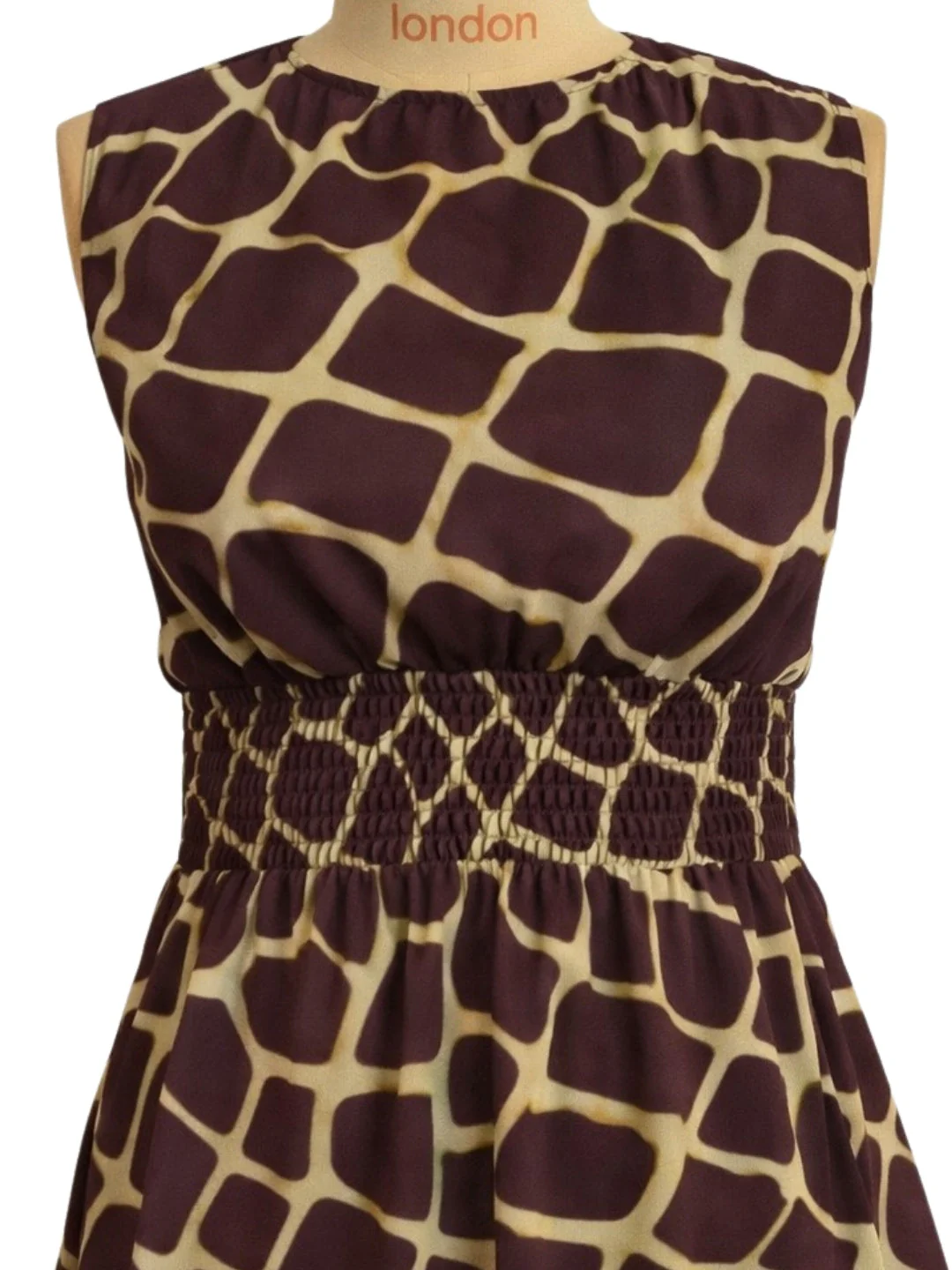 Brown Geometric Sleeveless Mini Dress - Image 5