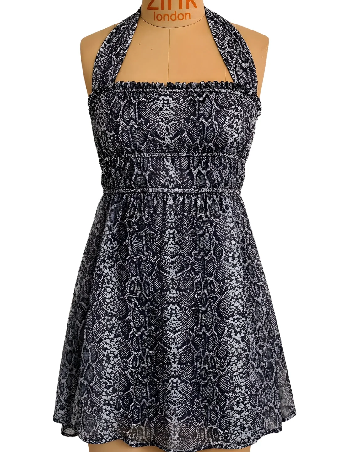 Black Animal Print Sleeveless Mini Dress - Image 5