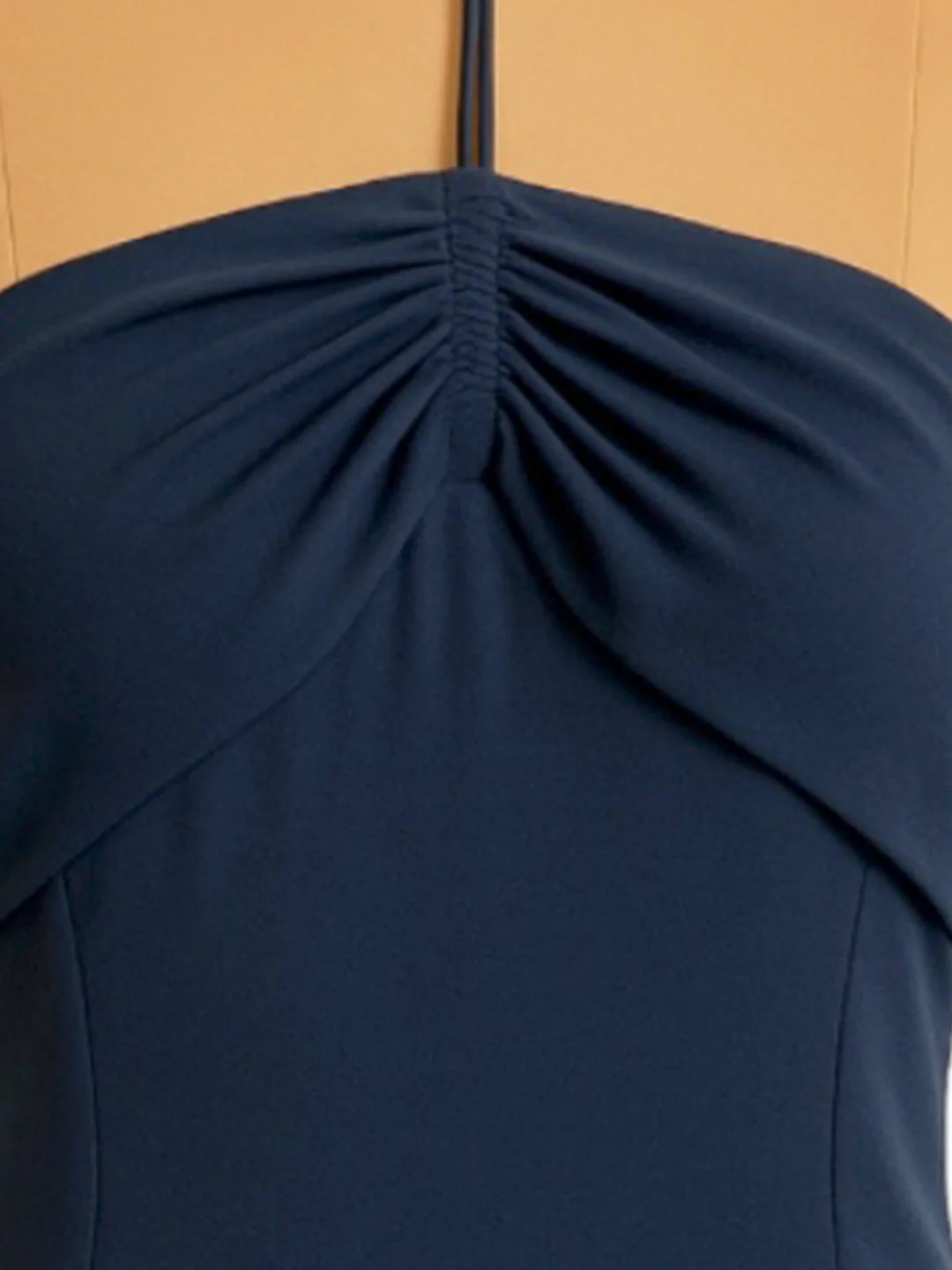 Navy Solid Sleeveless Mini Dress - Image 5