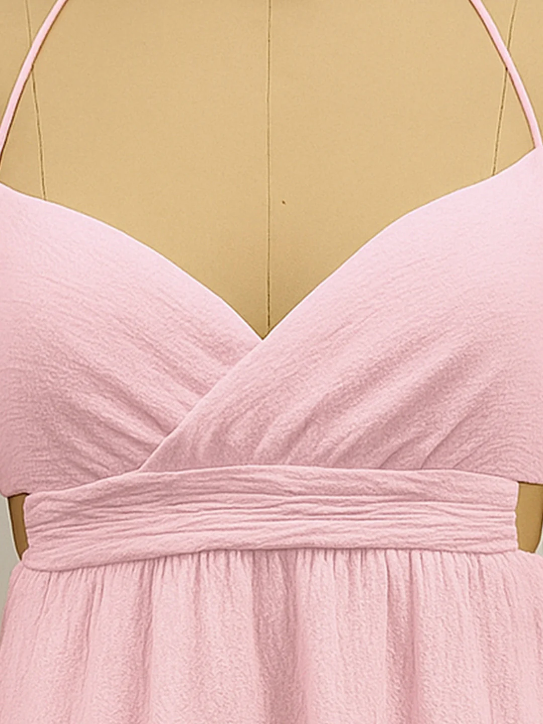 Pink Solid Off-Shoulder Mini Dress - Image 5