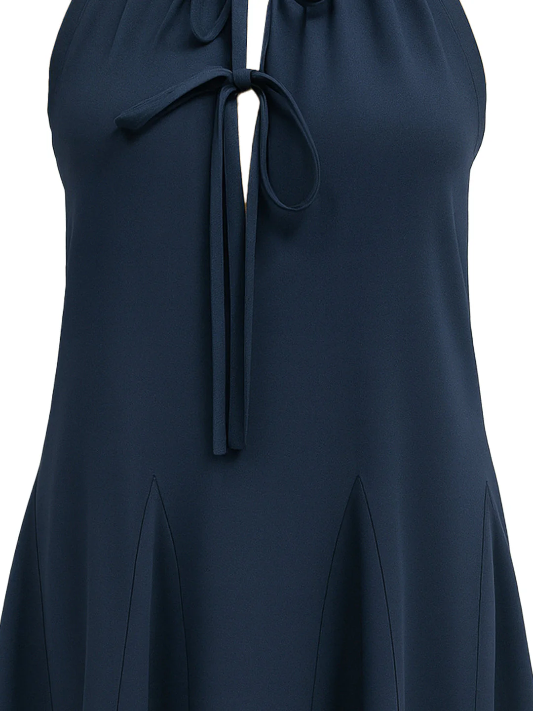 Navy Solid Sleeveless Mini Dress - Image 5