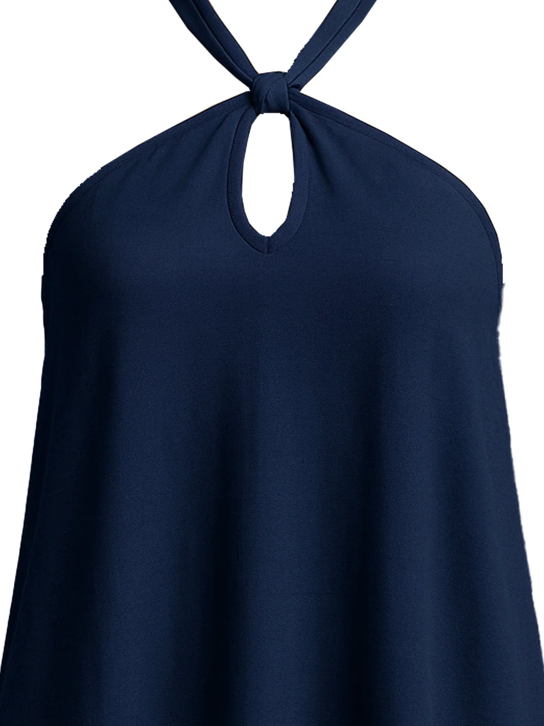 Navy Solid Sleeveless Mini Dress - Image 5