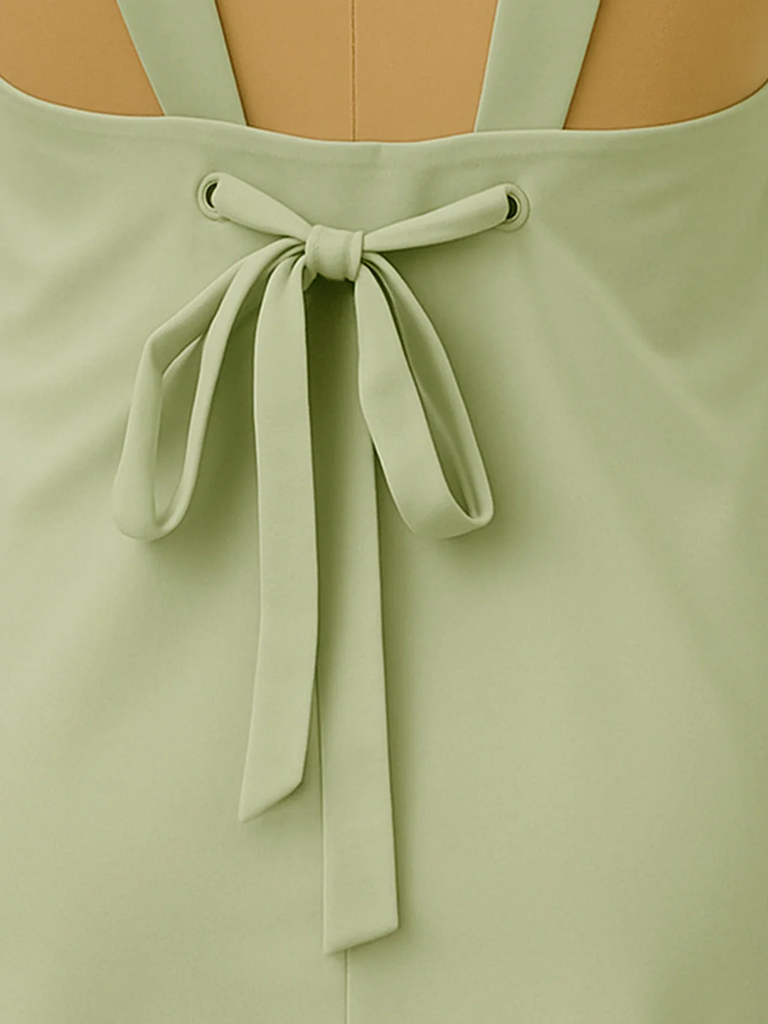 Green Solid Sleeveless Mini Dress - Image 5