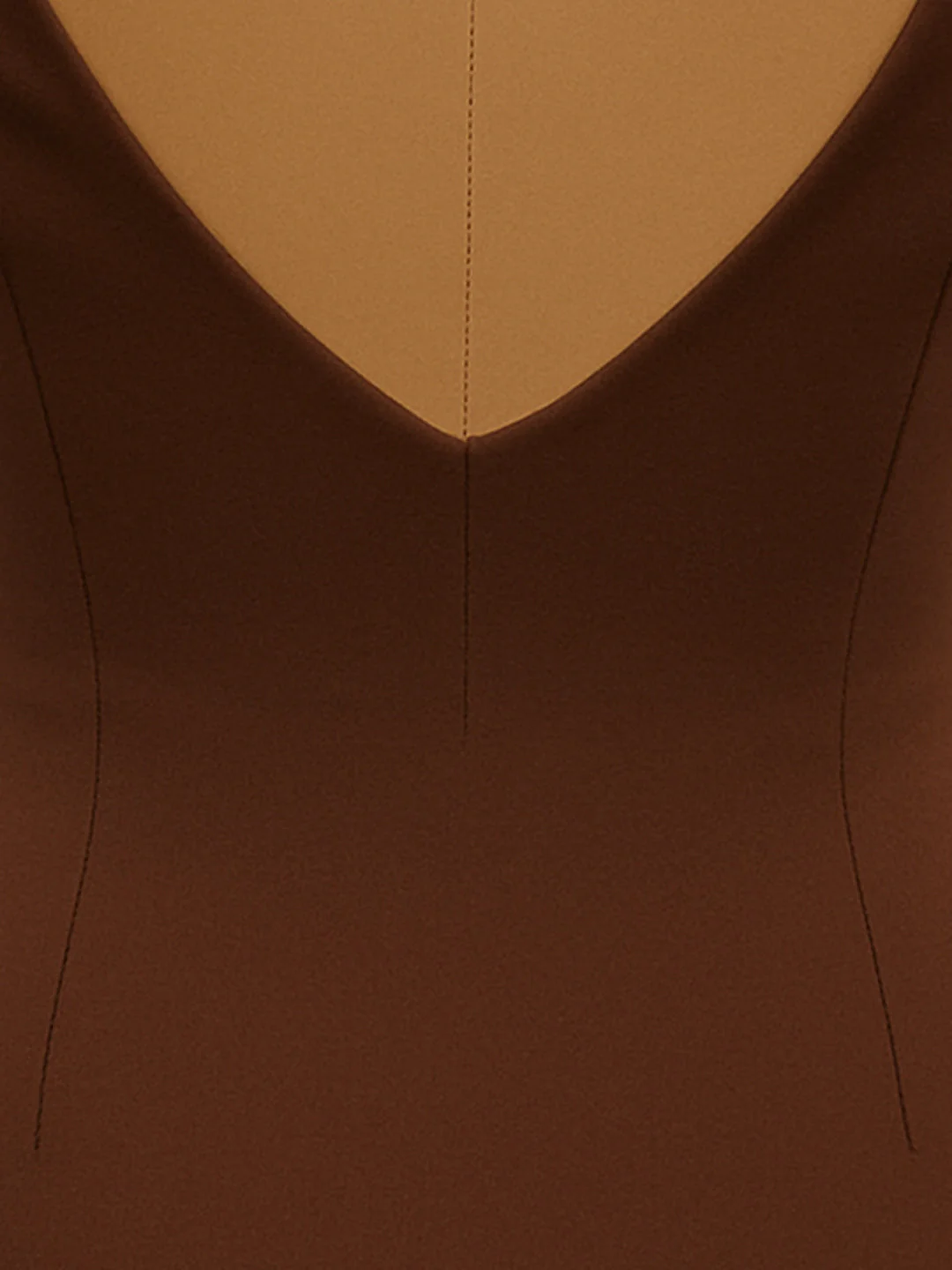 Brown Solid Sleeveless Mini Dress - Image 5