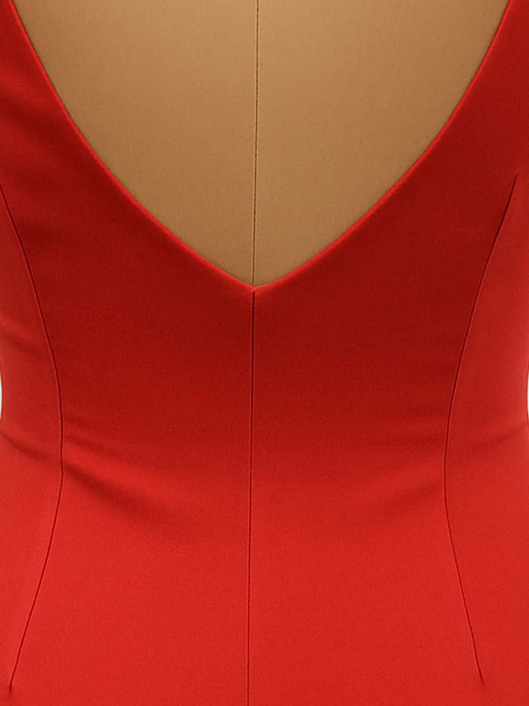 Red Solid Sleeveless Mini Dress - Image 5