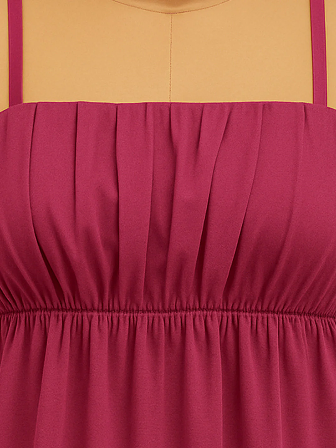 Maroon Solid Shoulder Straps Mini Dress - Image 5