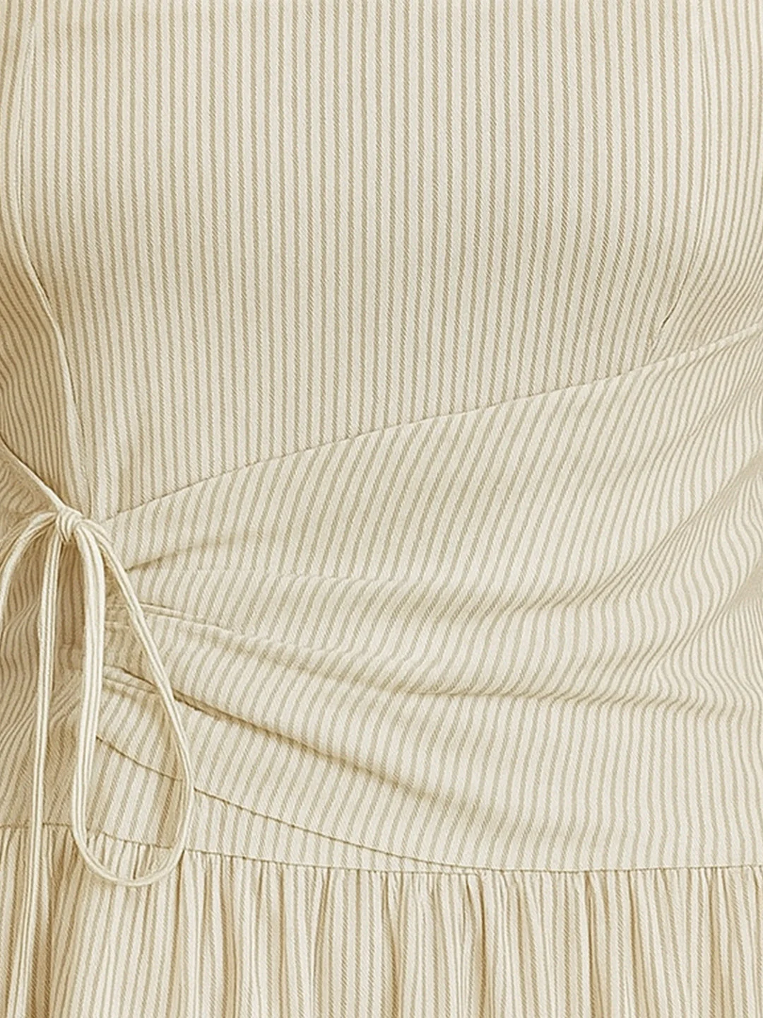 Cream Stripes Off-Shoulder Mini Dress - Image 5