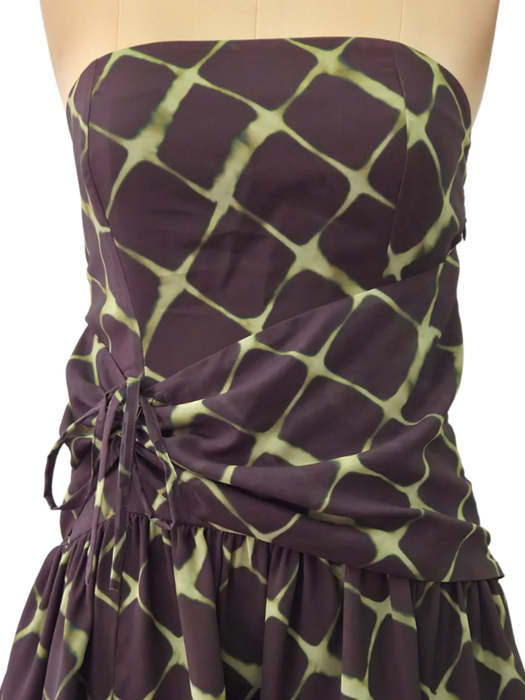 Green Geometric Off-Shoulder Mini Dress - Image 5