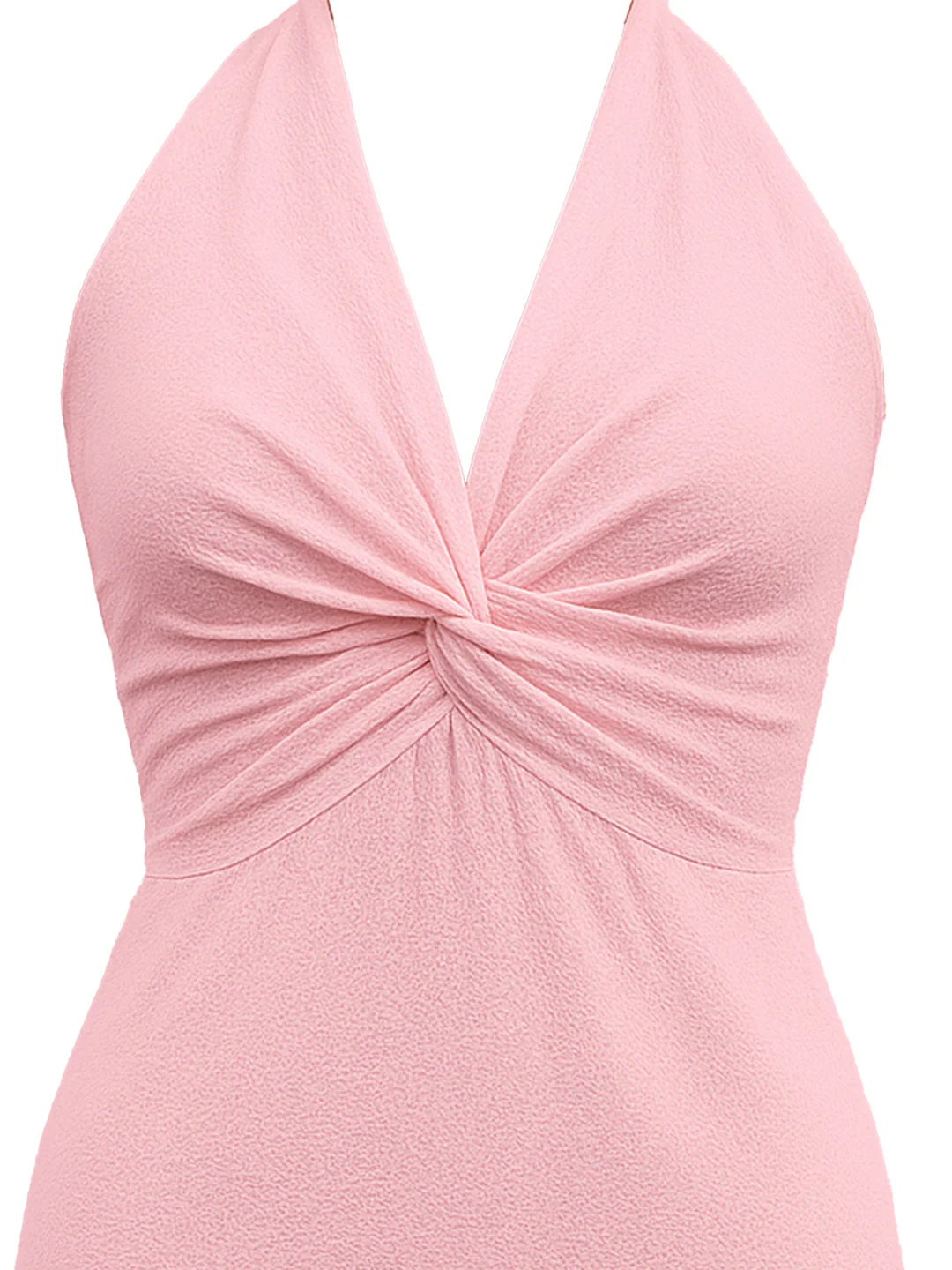 Pink Solid Sleeveless Mini Dress - Image 5