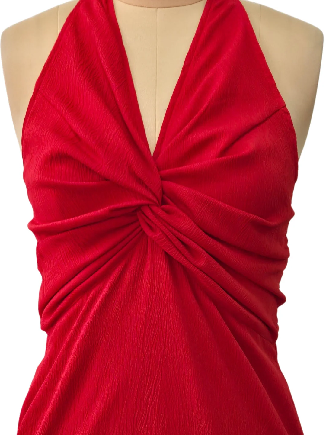 Red Solid Sleeveless Mini Dress - Image 5