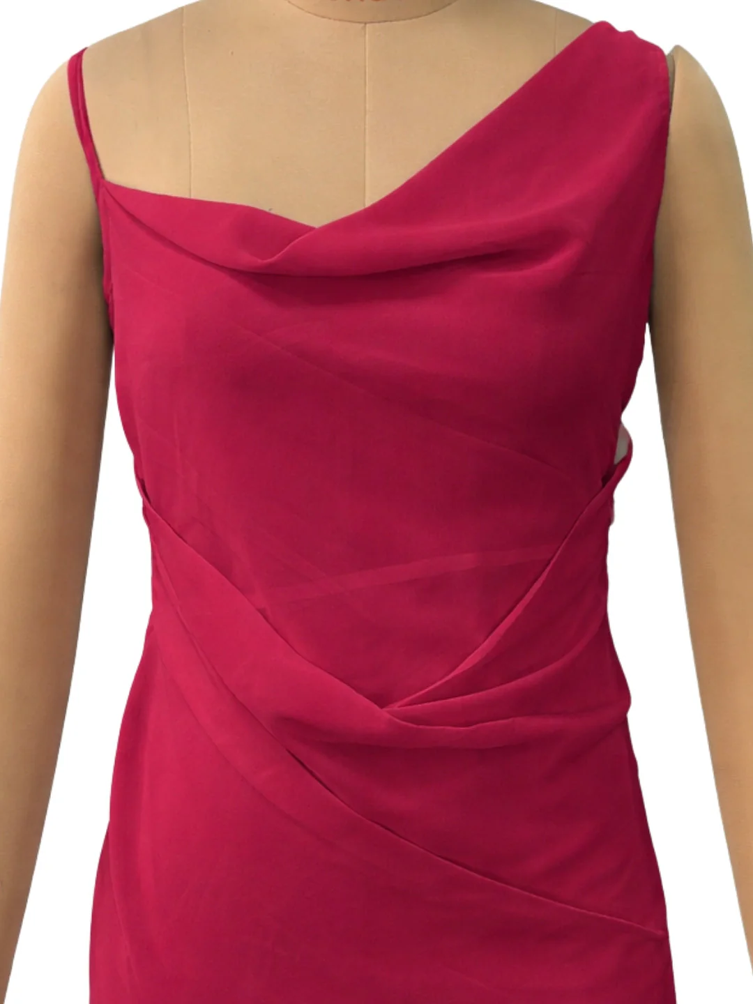 Magenta Solid Sleeveless Mini Dress - Image 5