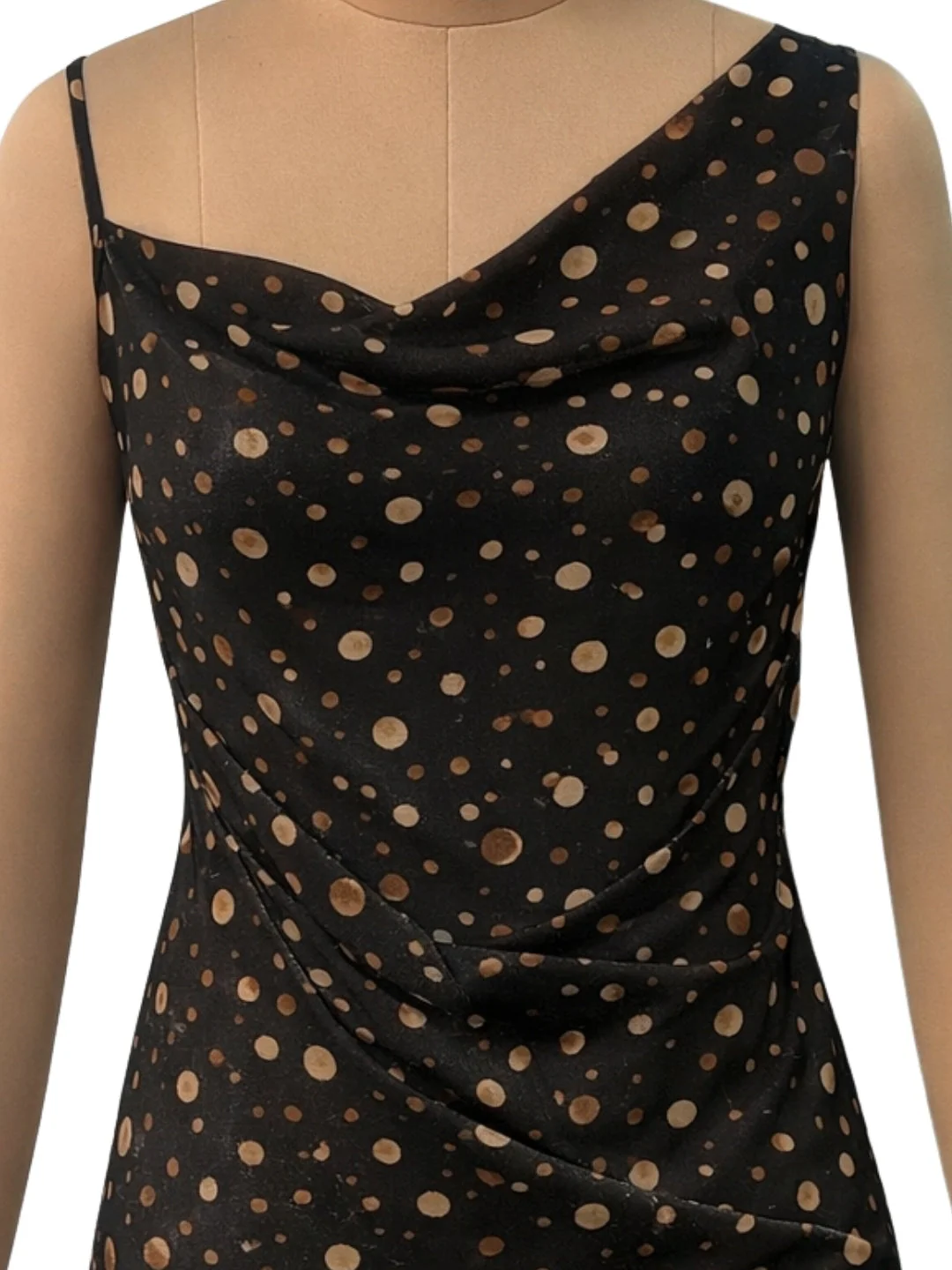 Black Polka Dot Sleeveless Mini Dress - Image 5