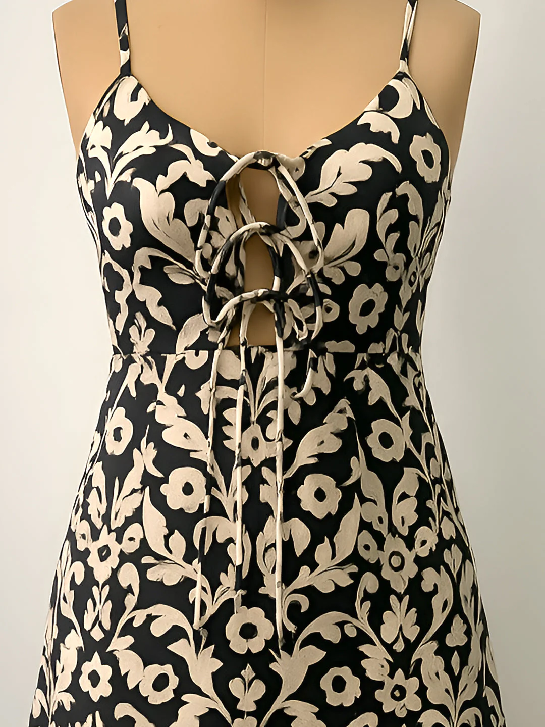 Black Ethnic Motifs Mini Dress - Image 5