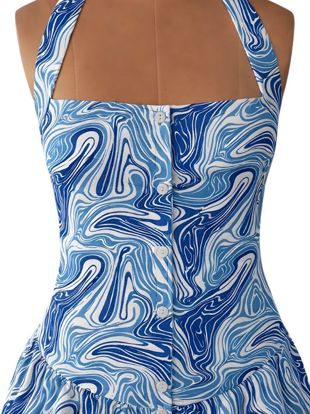 Multi Abstract Sleeveless Mini Dress - Image 5