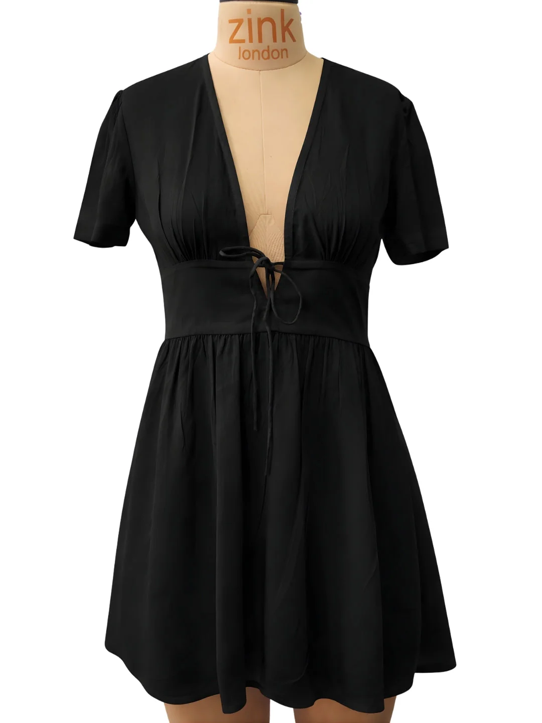 Black Solid Mini Dress - Image 5