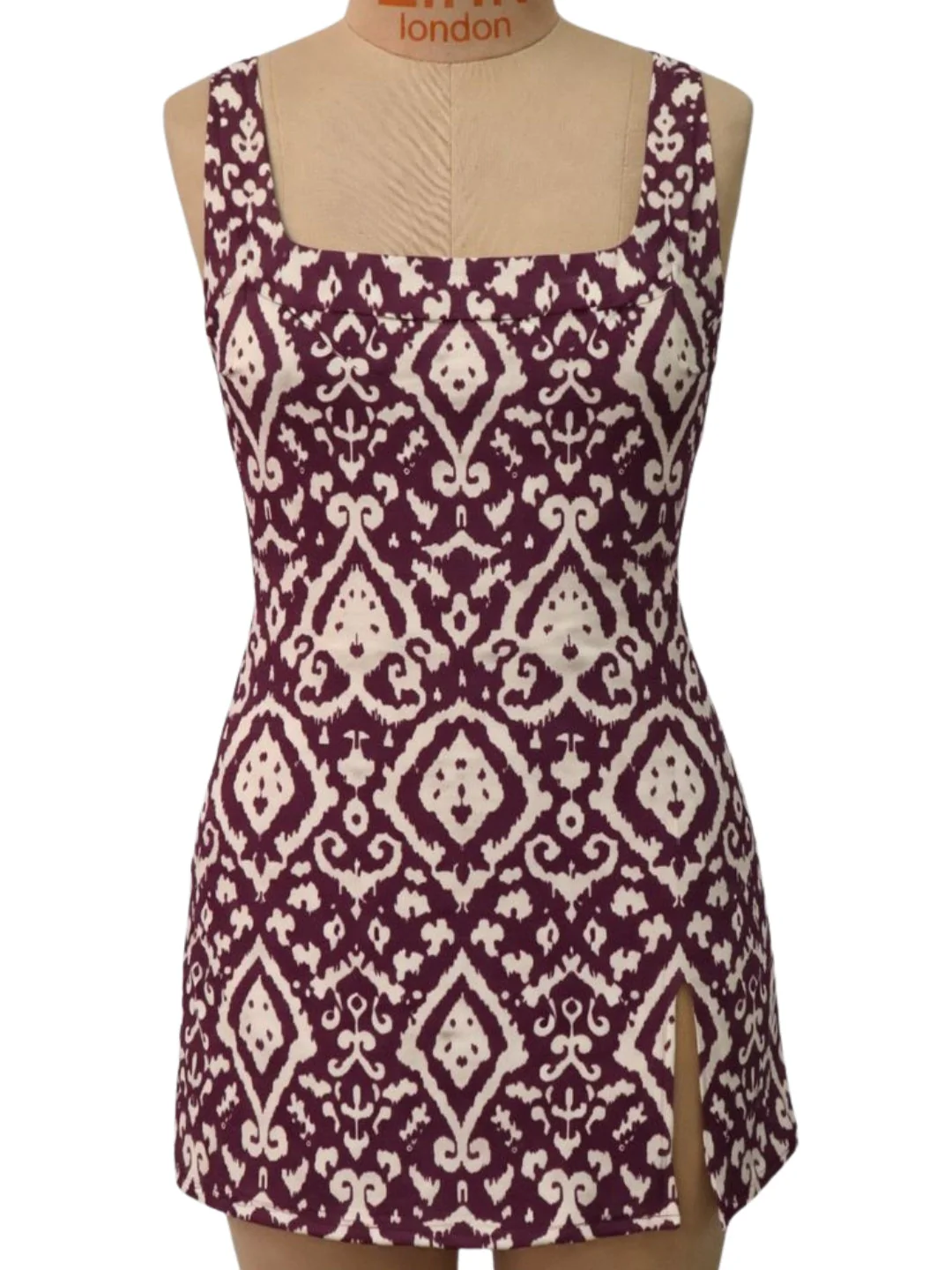 Brown Ethnic Motifs Sleeveless Mini Dress - Image 5