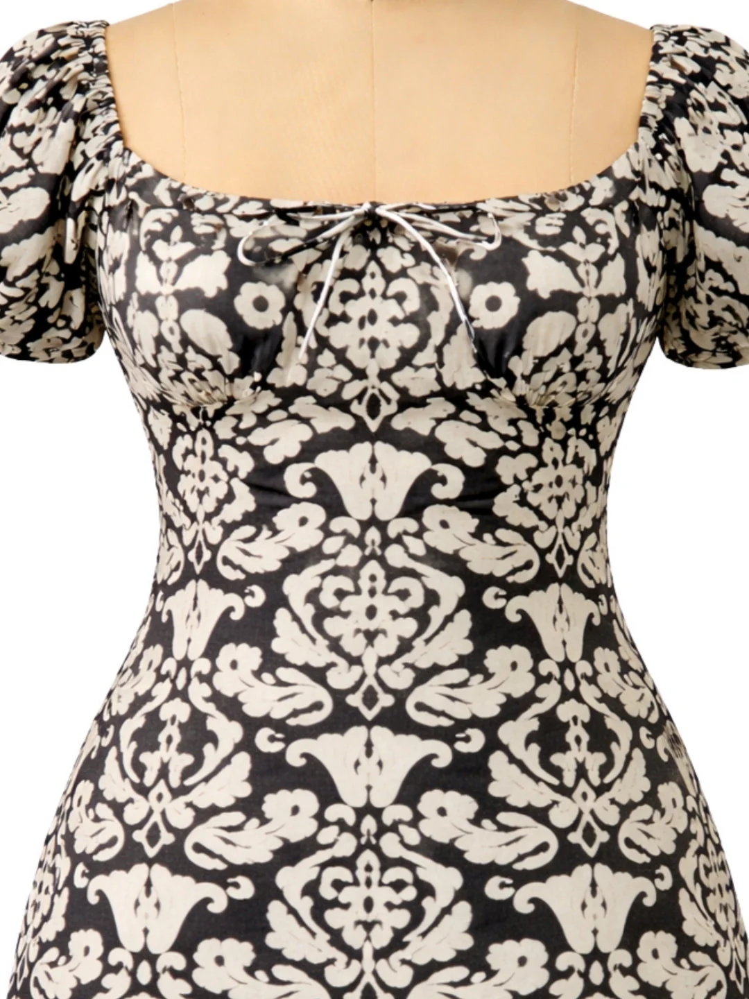 Black Ethnic Motifs Half Sleeves Mini Dress - Image 5