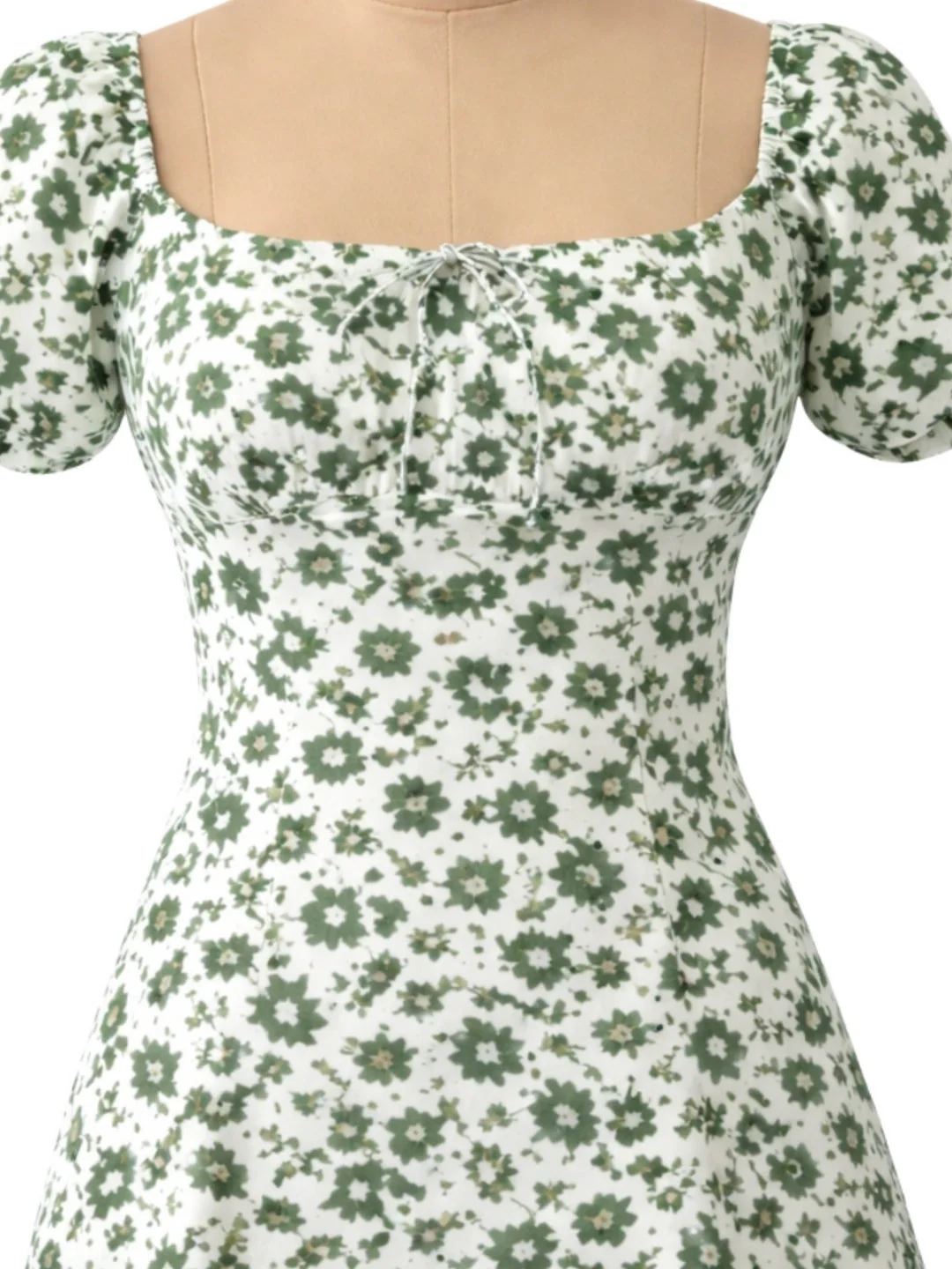Green Floral Half Sleeves Mini Dress - Image 5