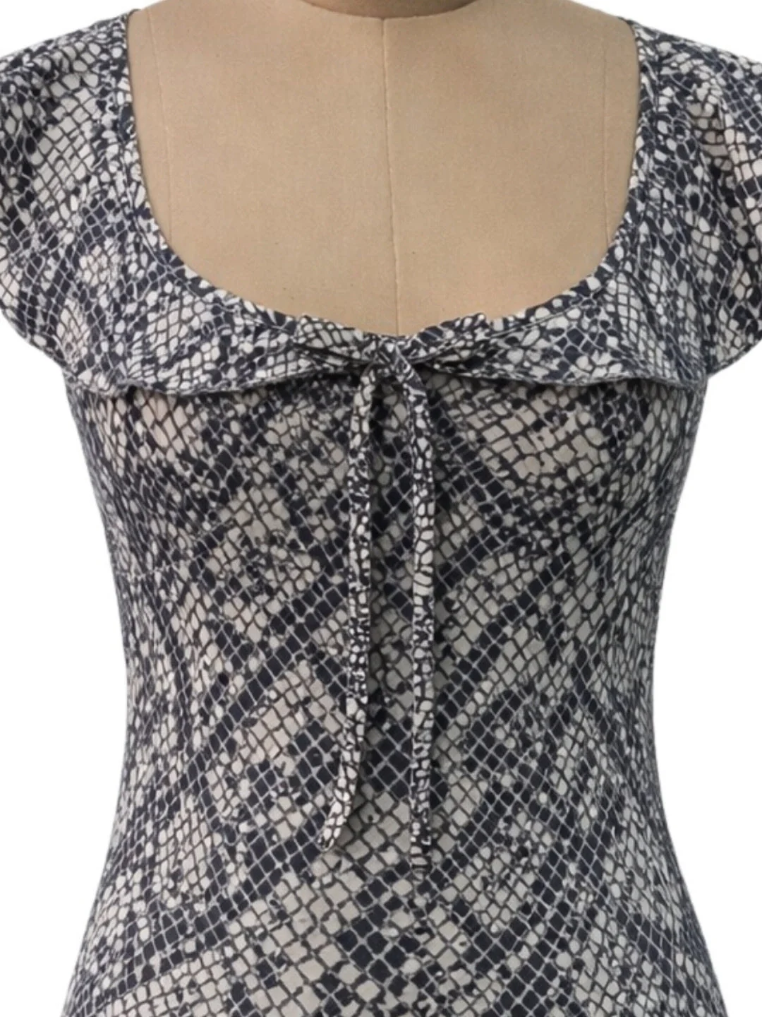 Grey Animal Print Shoulder Straps Mini Dress - Image 5