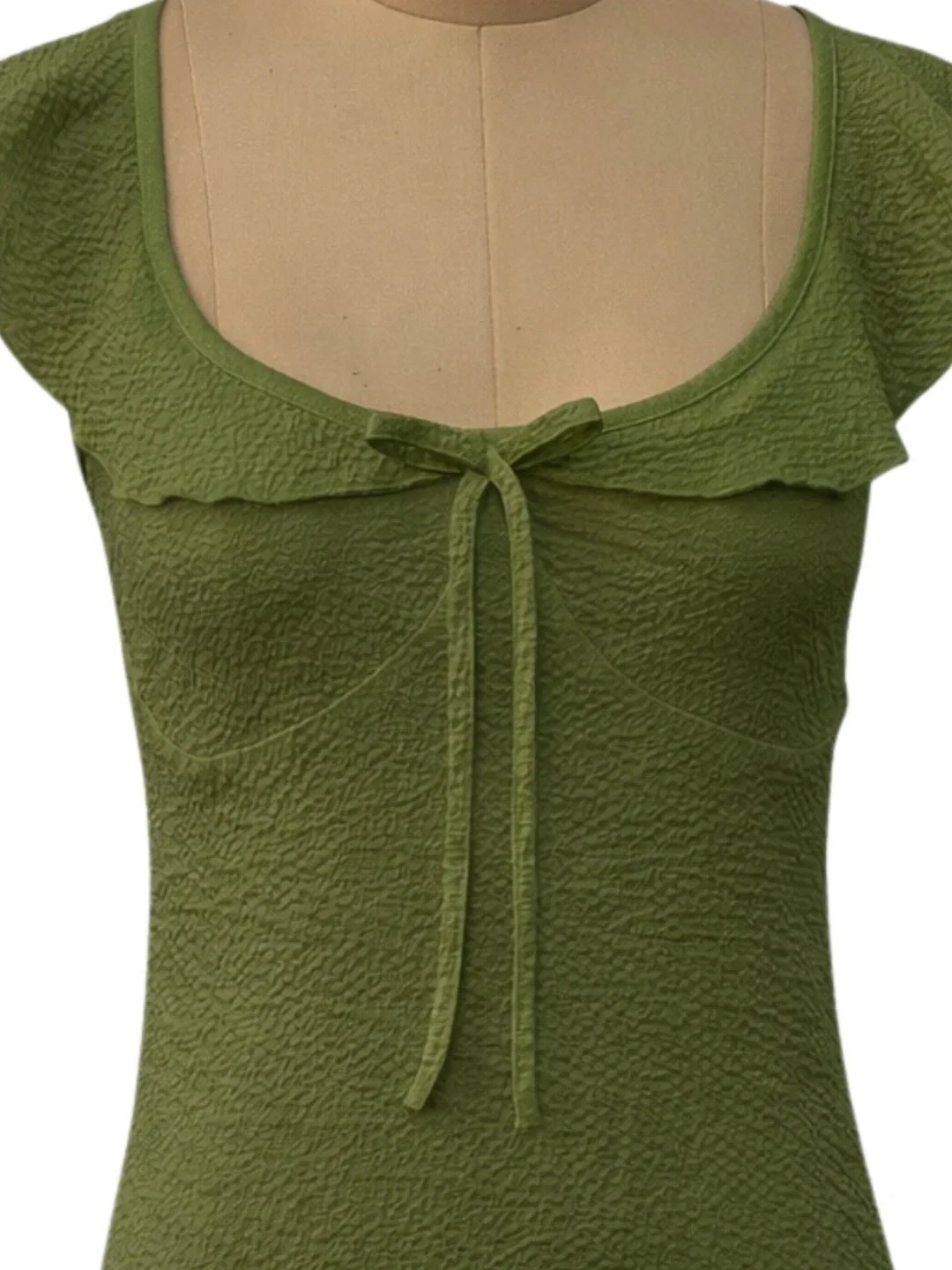Olive Solid Shoulder Straps Mini Dress - Image 5