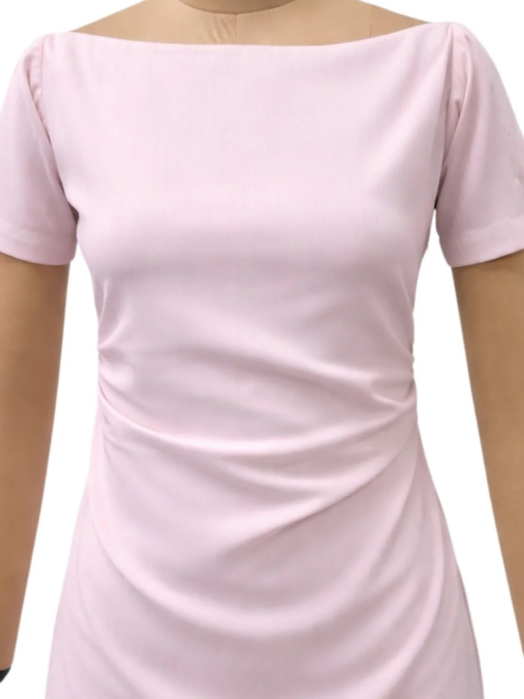 Pink Solid Half Sleeves Mini Dress - Image 5