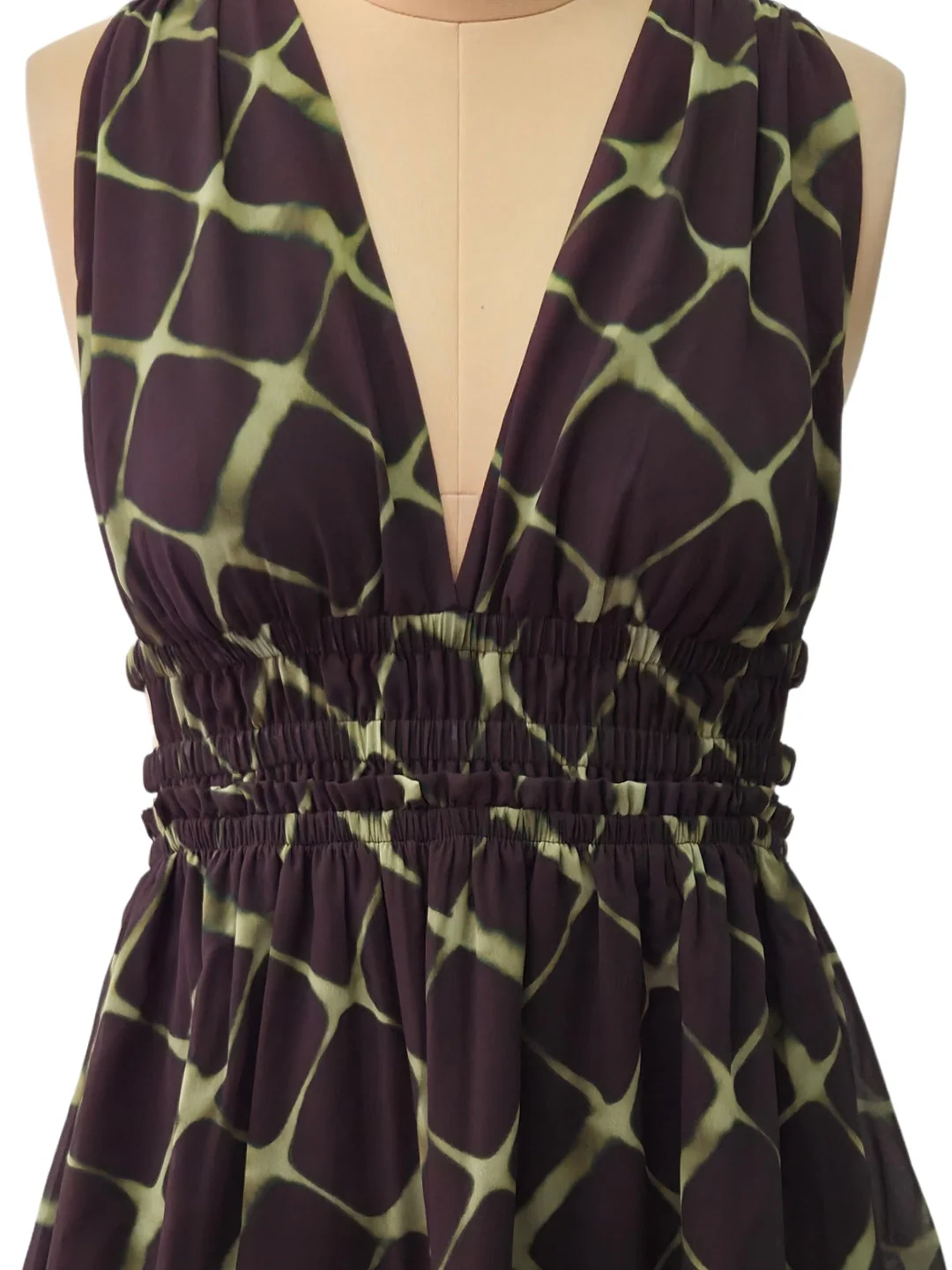 Green Geometric Sleeveless Mini Dress - Image 5