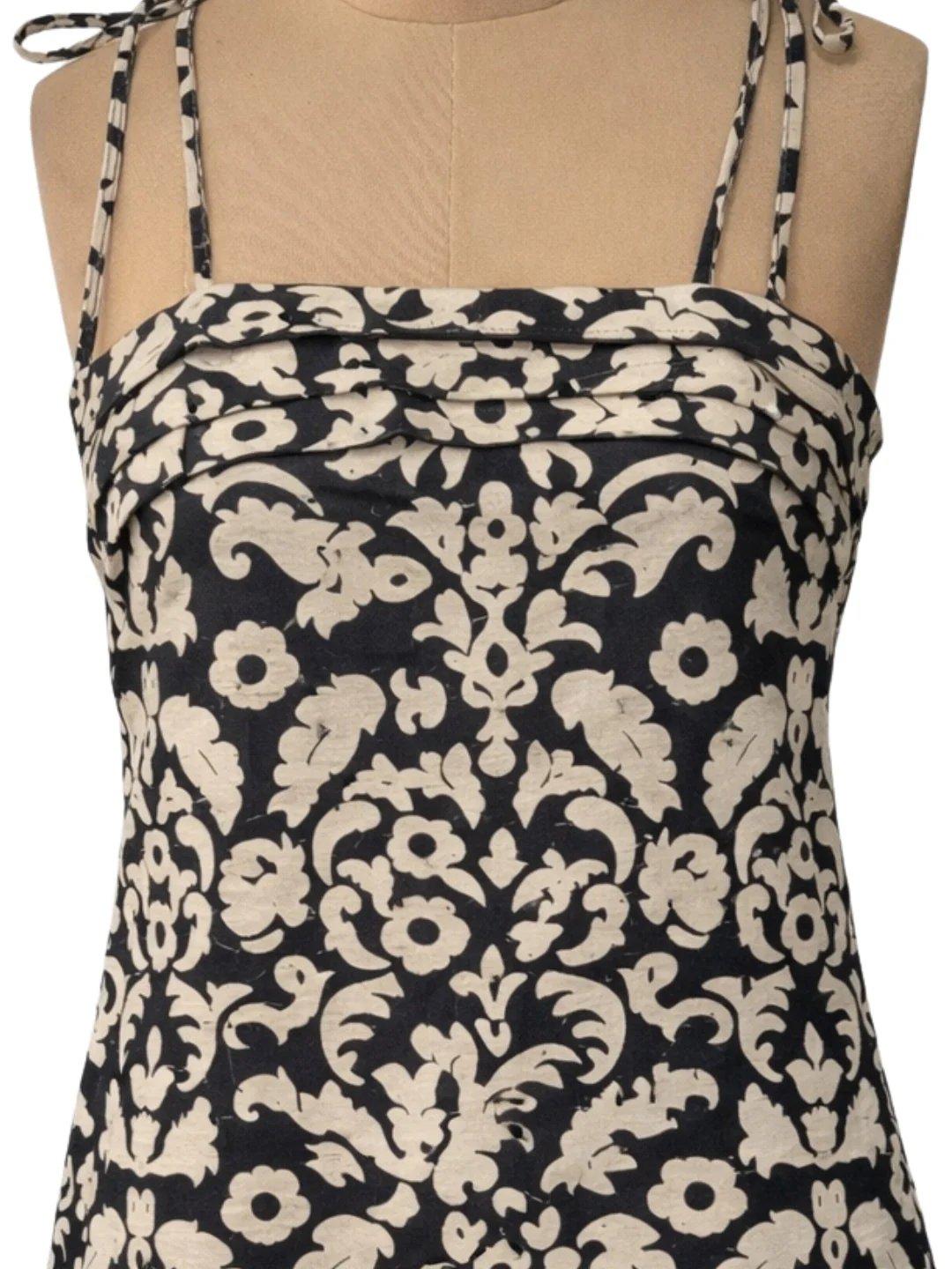 Black Ethnic Motifs Shoulder Straps Mini Dress - Image 5