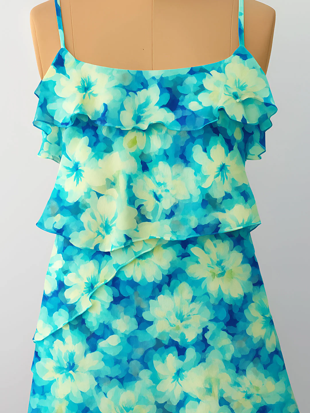 Multi Printed Shoulder Straps Mini Dress - Image 5