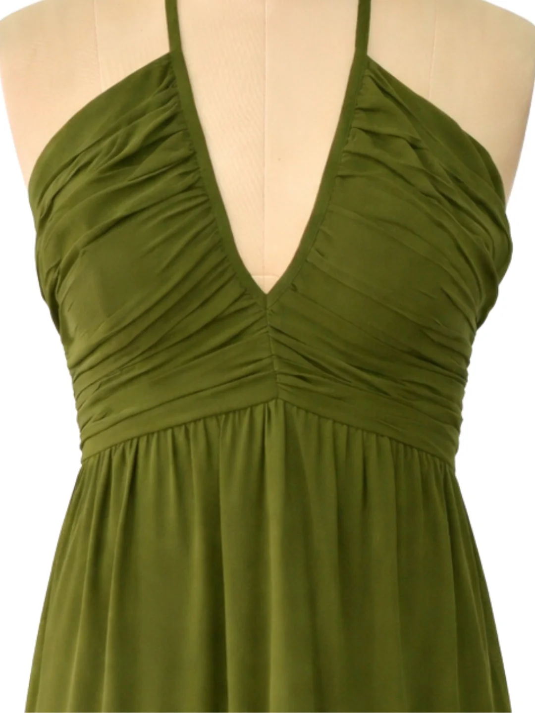 Olive Solid Shoulder Straps Mini Dress - Image 5