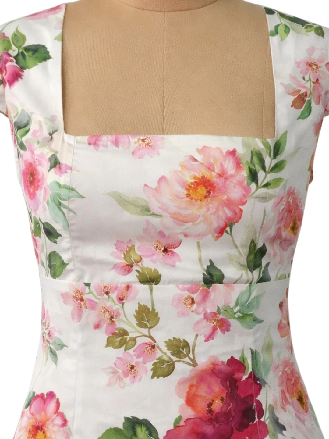 Multi Floral Short Sleeves Mini Dress - Image 5