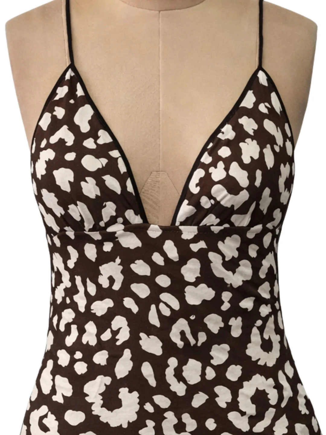 Brown Animal Shoulder Straps Mini Dress - Image 5