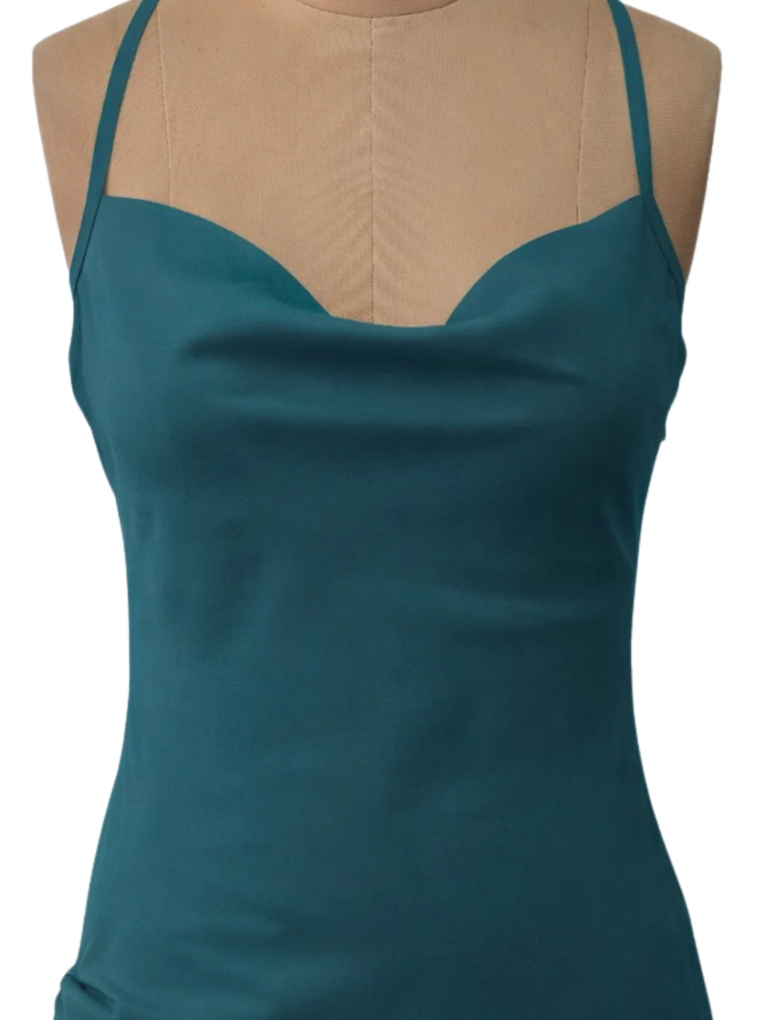 Sea Green Solid Shoulder Straps Mini Dress - Image 5