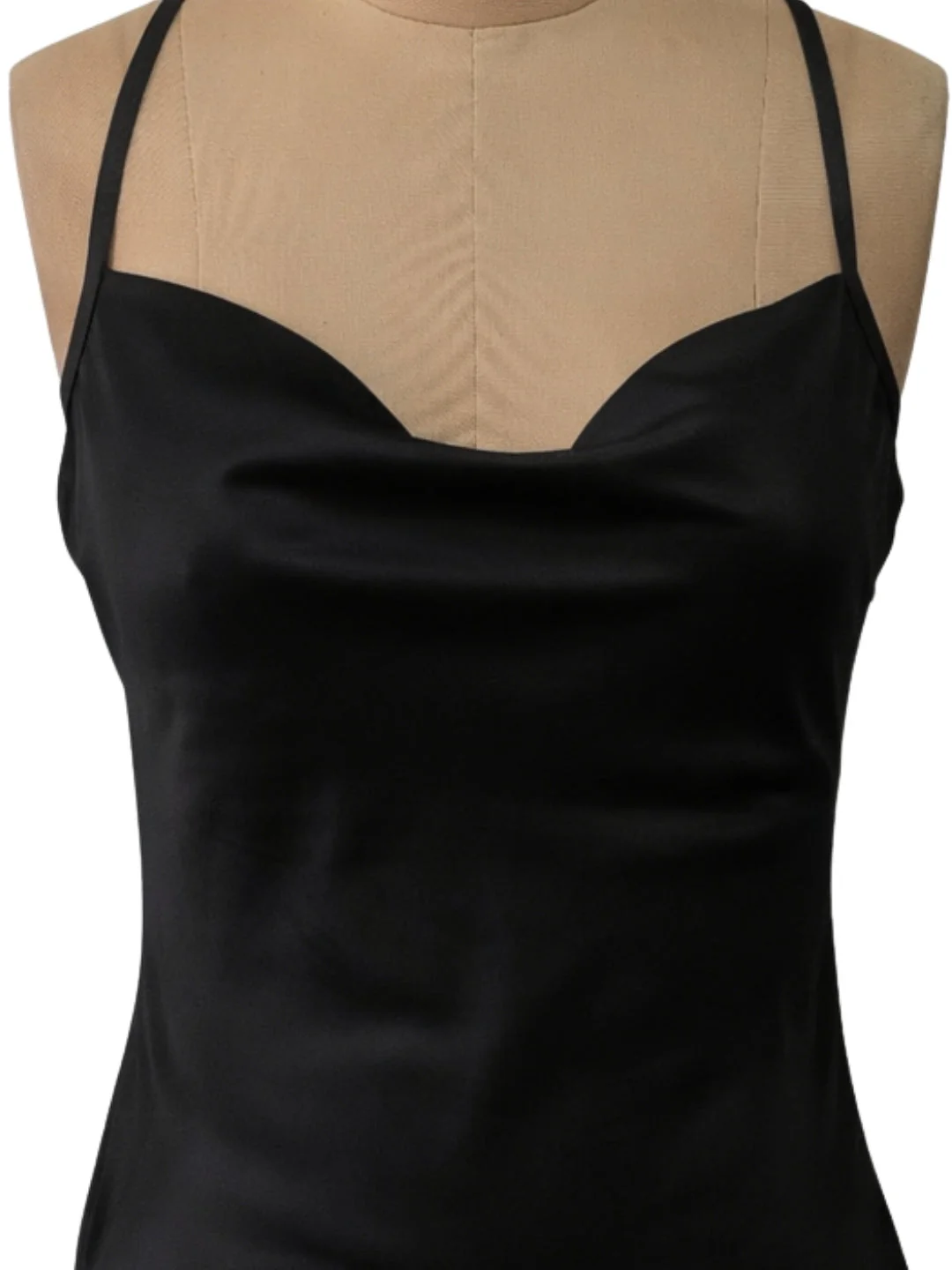 Black Solid Shoulder Straps Mini Dress - Image 5