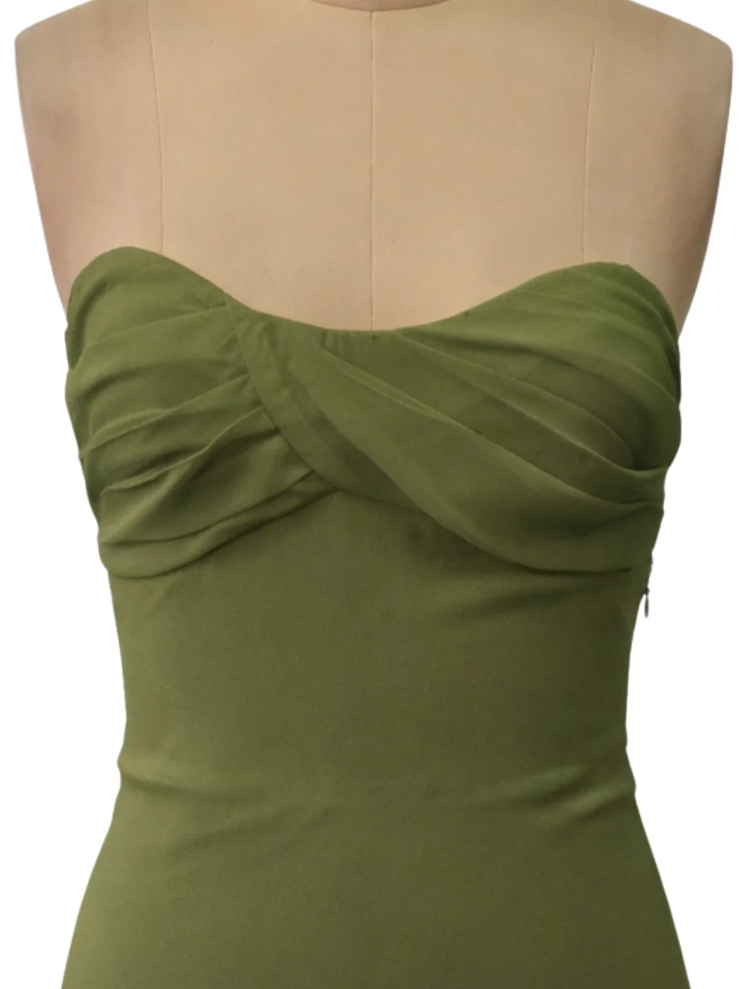 Olive Solid Off-Shoulder Mini Dress - Image 5