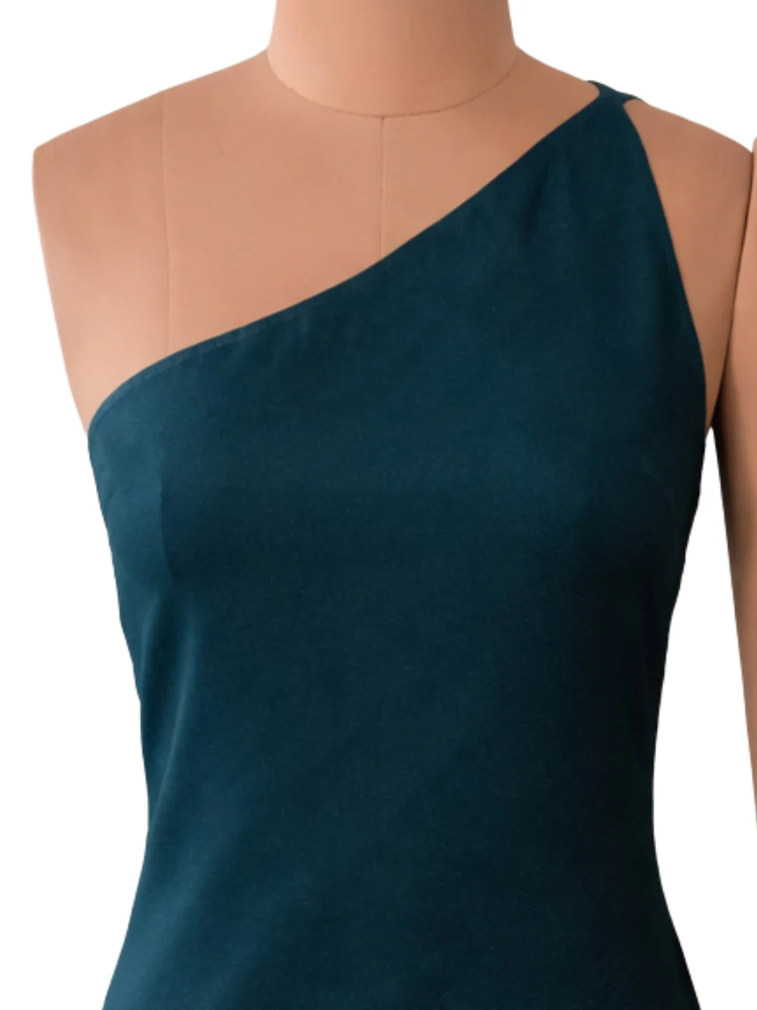 don't be basic Dark Green Solid One-Shoulder Mini Dress - Image 5