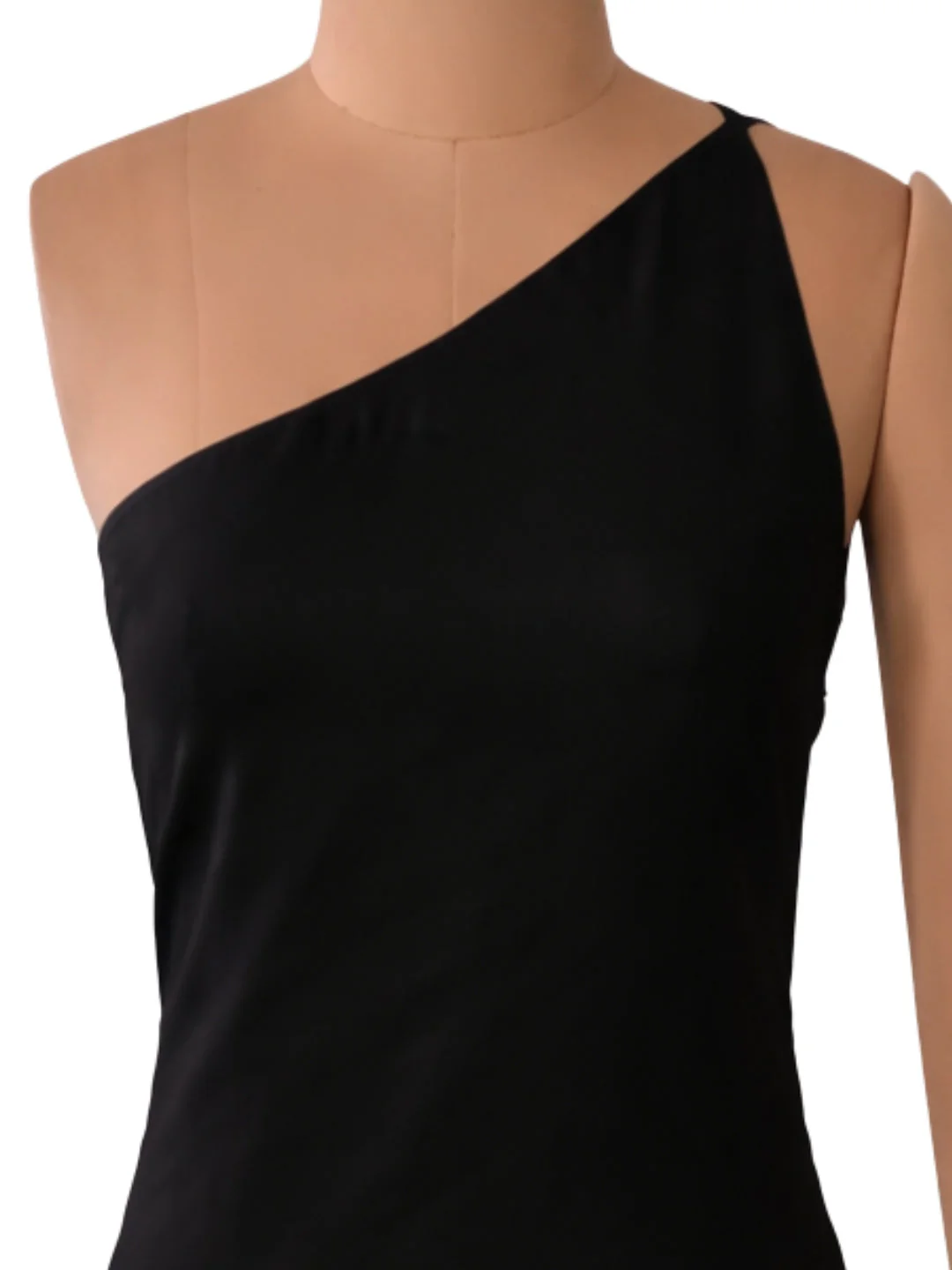 don't be basic Black Solid One-Shoulder Mini Dress - Image 5