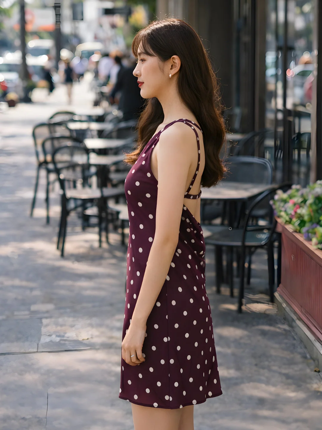 don't be basic Brown Polka Dot One-Shoulder Mini Dress - Image 3
