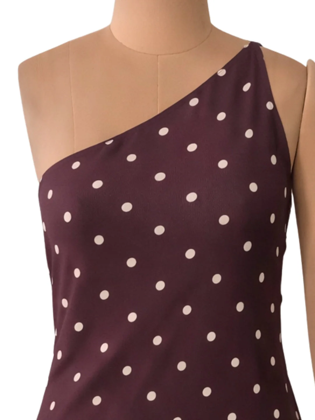 don't be basic Brown Polka Dot One-Shoulder Mini Dress - Image 5