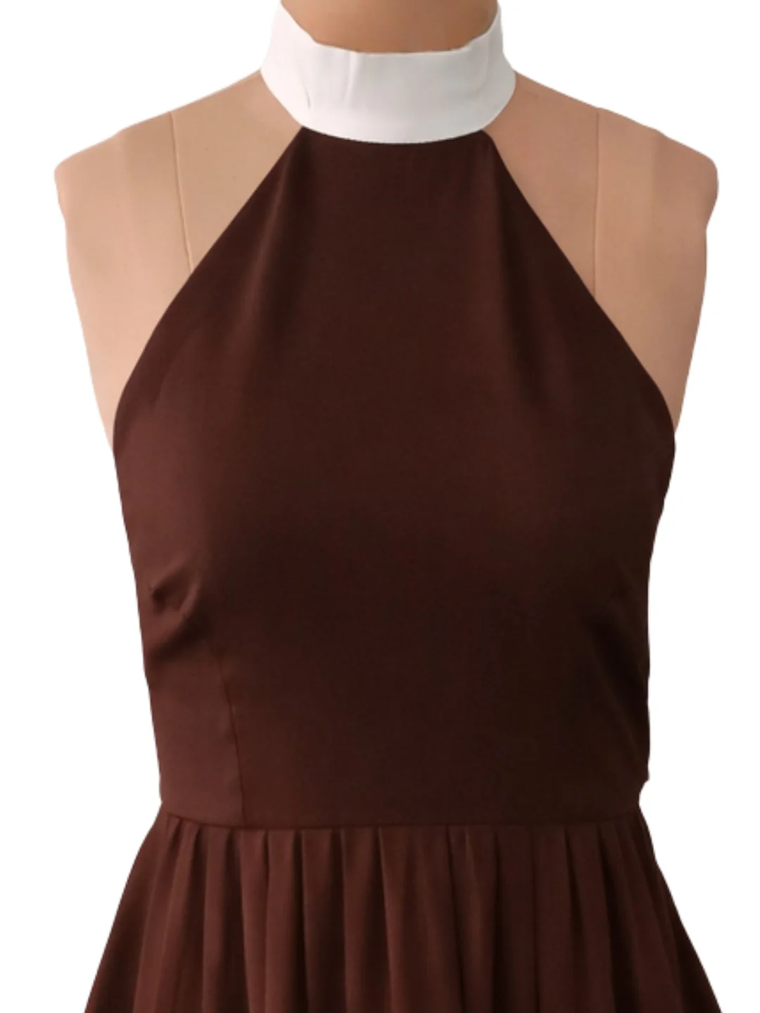 don't be basic Brown Solid Sleeveless Mini Dress - Image 5